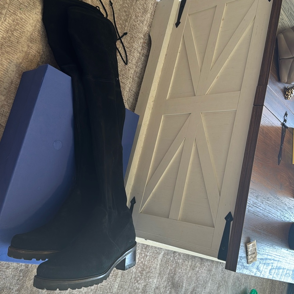 Stuart Weitzman thigh high flat boots suede